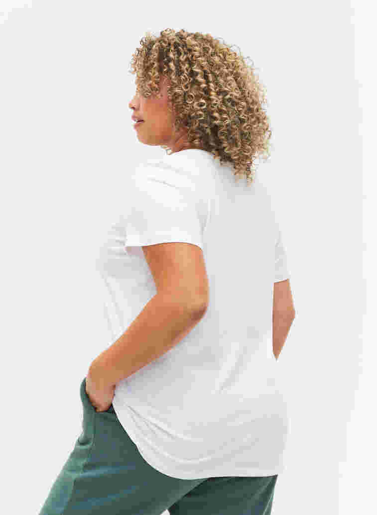 Katoenen sport t-shirt met print, White w. inhale logo, Model image number 1
