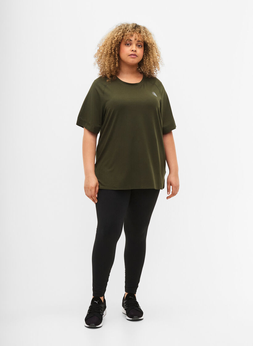 Trainings-T-shirt met korte mouwen en ronde hals, Forest Night, Model image number 2