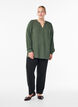 Streepjes overhemdblouse, Groen, Model image number 1