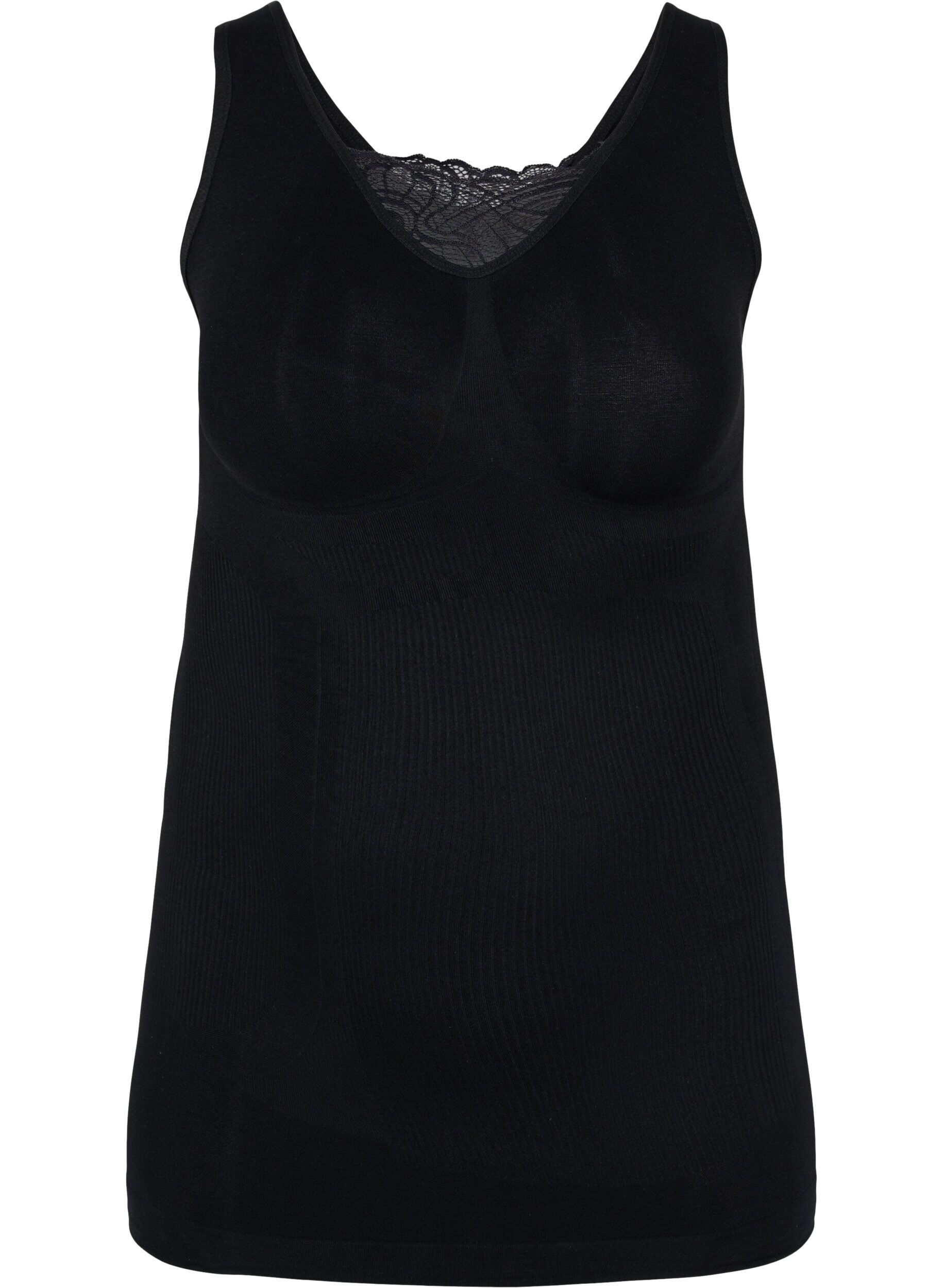 Zizzi Shapewear top met kanten detail, Black, Packshot image number 0
