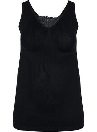 Shapewear top met kanten detail, Black, Packshot image number 0