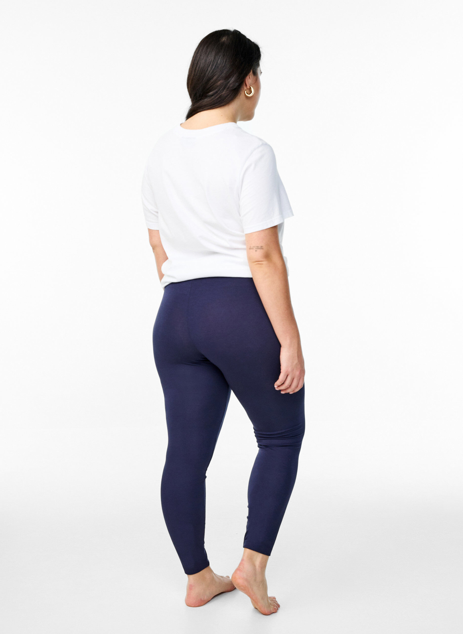 Zizzi Basic legging in viscose, Blauw, Model image number 2
