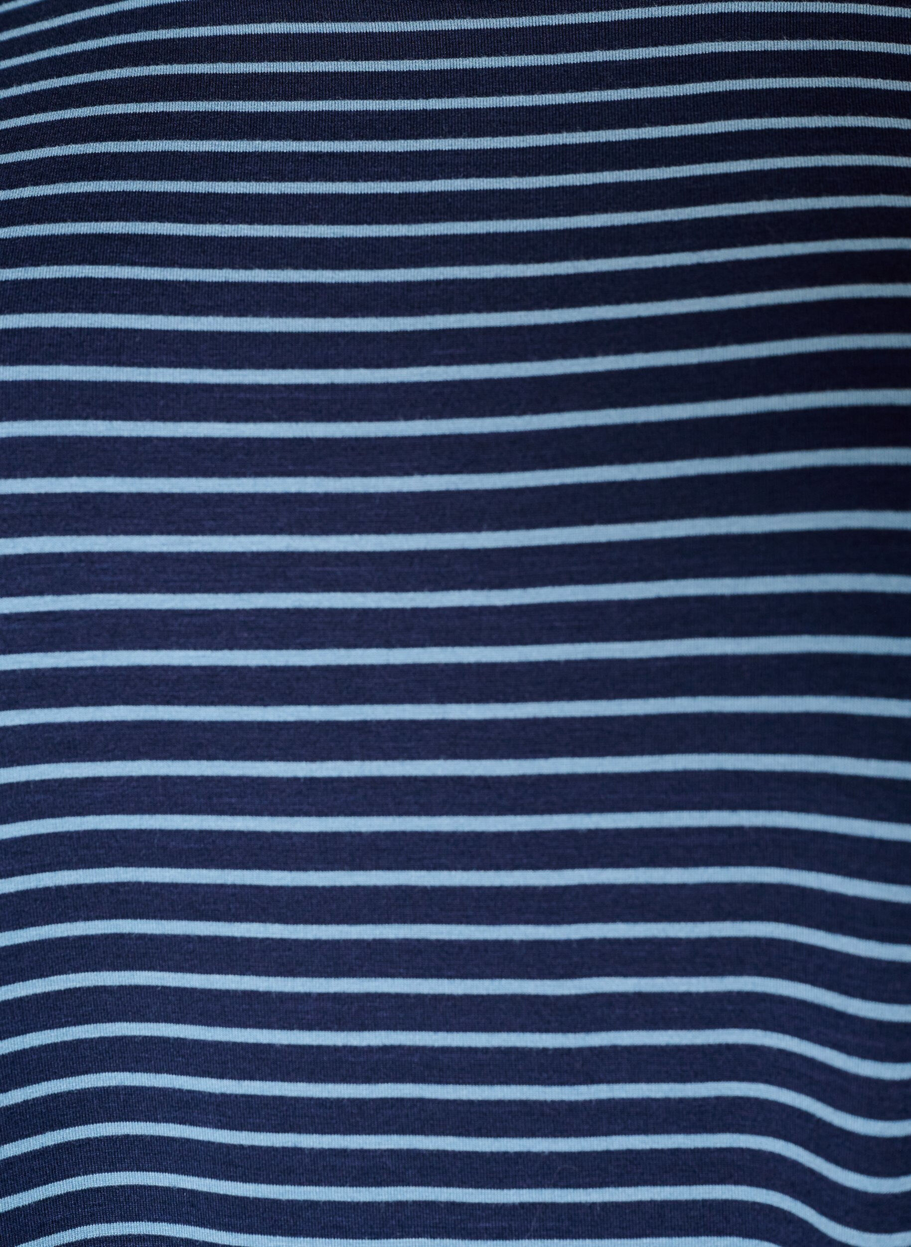 ZizziGestreept T-shirt in viscose met een ronde hals, Blauw, Packshot image number 2