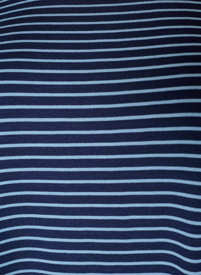Gestreept T-shirt in viscose met een ronde hals, Blauw, Packshot image number 2