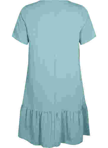Viscose jurk met korte mouwen en v-hals, Sea Pine, Packshot image number 1