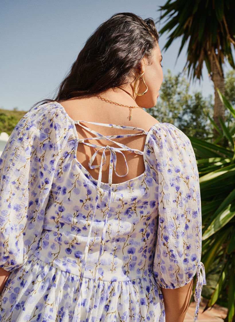 Zomerjurk met bloemenprint en kanten details, Sand Verbena AOP, Image image number 1