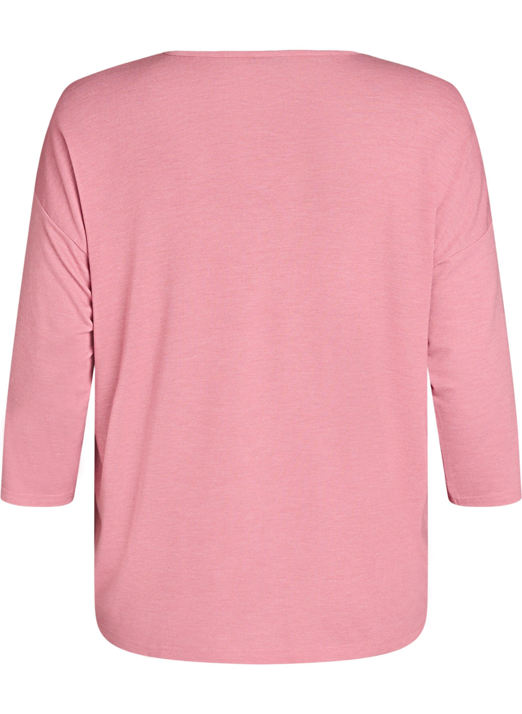 Zizzi Jersey blouse met 3/4 mouwen, Rood, Packshot image number 1