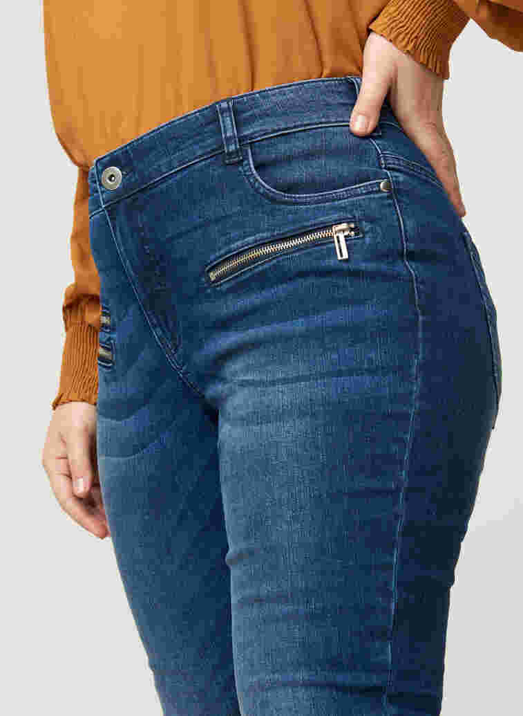 Sanna jeans met rits details, Blue denim, Model image number 1