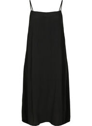 Midi-jurk in viscose met dunne bandjes, Black