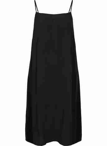 Midi-jurk in viscose met dunne bandjes