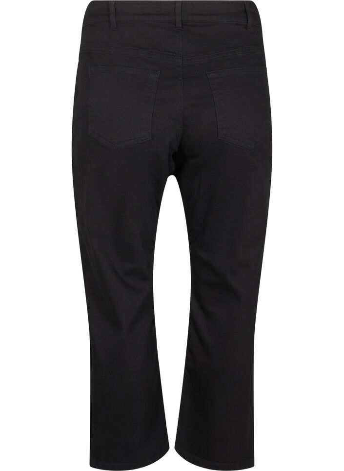Gecropte Vera jeans met een straight-fit, Zwart, Packshot