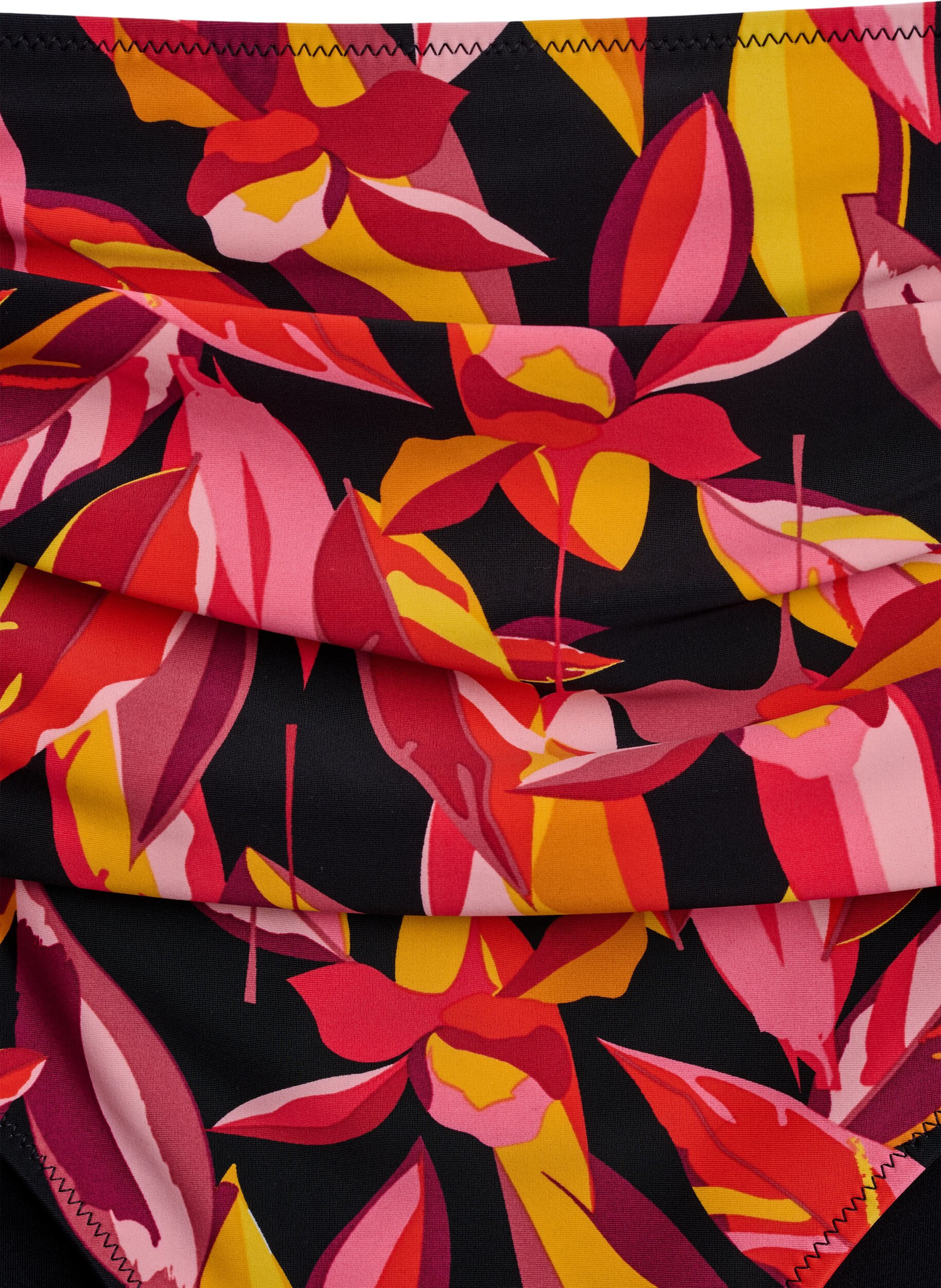 Zizzi Bikinibroekje met print en een hoge taille, Rood, Packshot image number 2