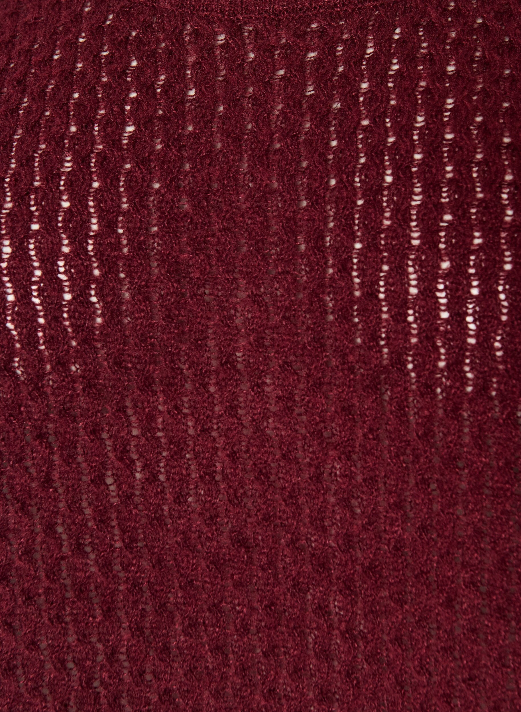 ZizziGebreide blouse met een opengewerkt structuurpatroon, Rood, Packshot image number 2