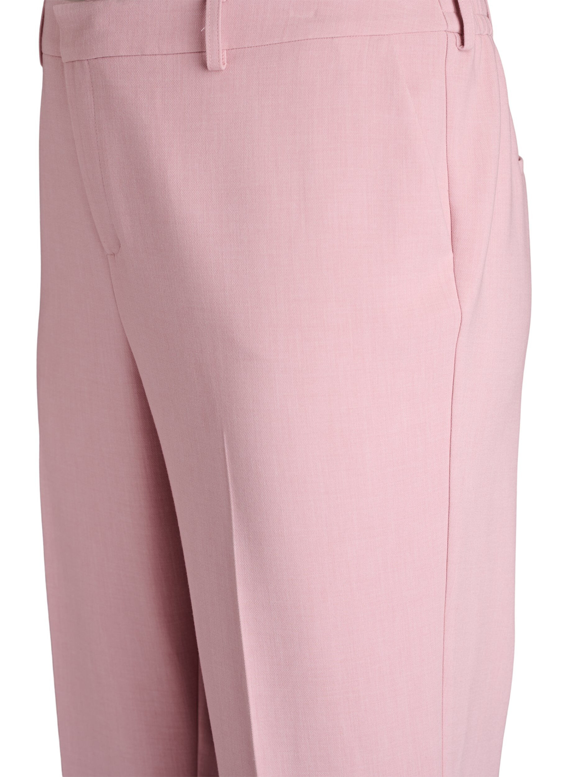 Zizzi Op maat gemaakte broek met een hoge taille en straight-fit, Roze, Packshot image number 2