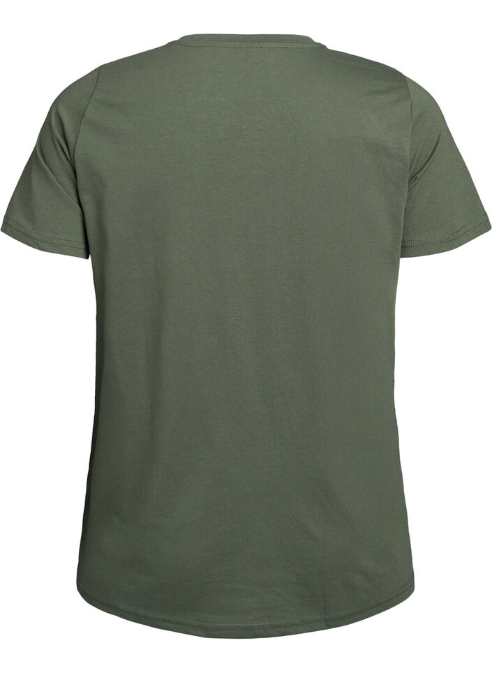 T-shirt met korte mouwen en v-hals, Groen, Packshot image number 1