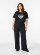 Broek met wijde pijpen, Zwart, Model image number 0