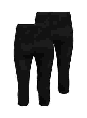 FLASH - 2-pack 3/4 leggings, Black/Black, Packshot image number 1