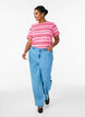 Gestreept katoenen T-shirt, Roze, Model image number 1