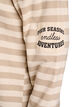 Gestreept sweatshirt met hoge col en ritssluiting, Beige, Packshot image number 3