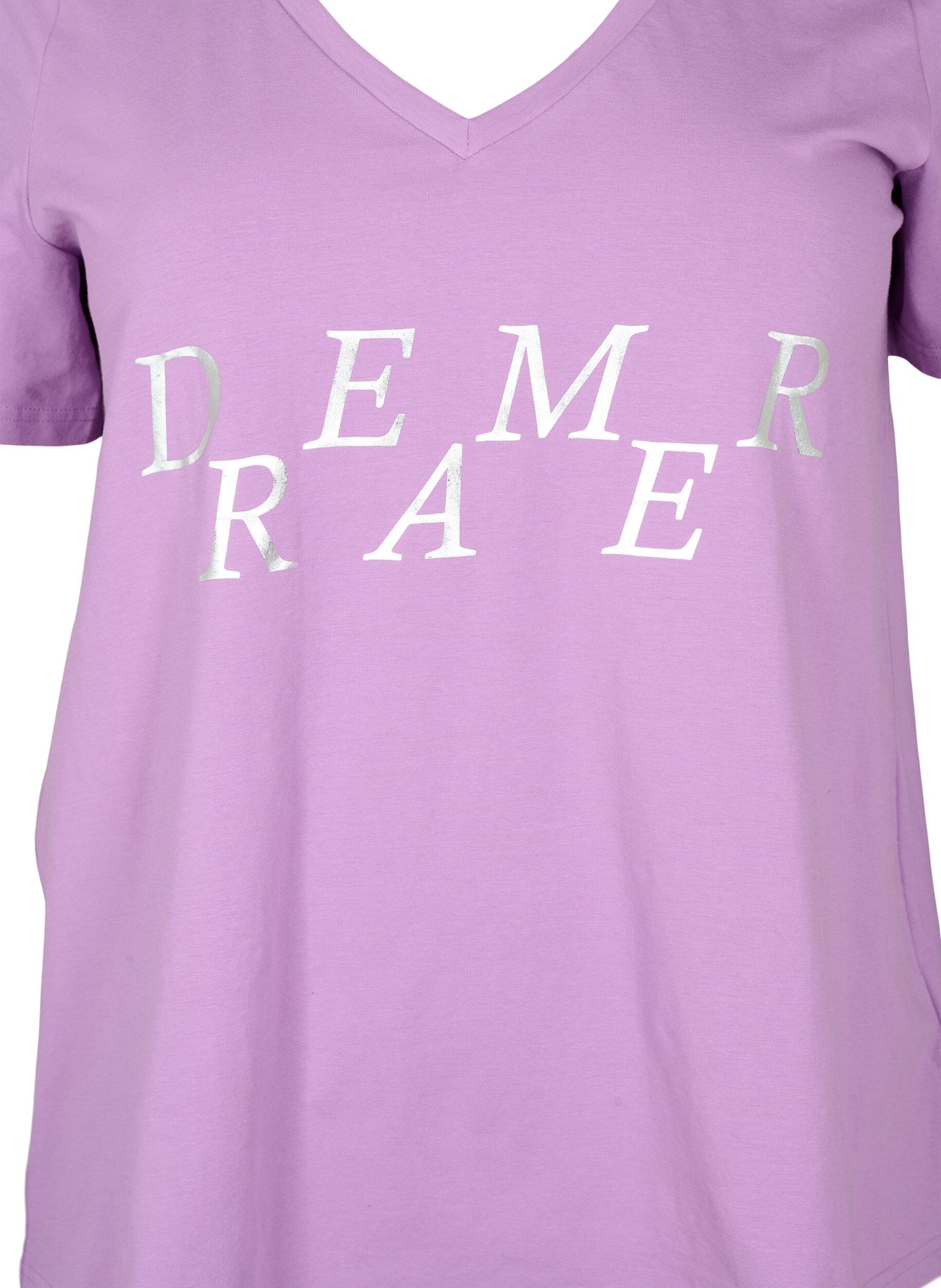 Zizzi Katoenen nachthemd met tekstopdruk, L.Crystal w.Dreamer, Packshot image number 2