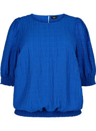 Smock blouse met lyocell (TENCEL™), Strong Blue