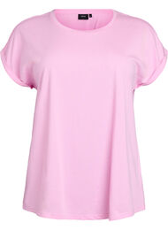 T-shirt met korte mouwen van katoenmix, Roze