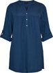Katoenen mousseline tuniek met broderie anglaise, Blauw, Packshot image number 0