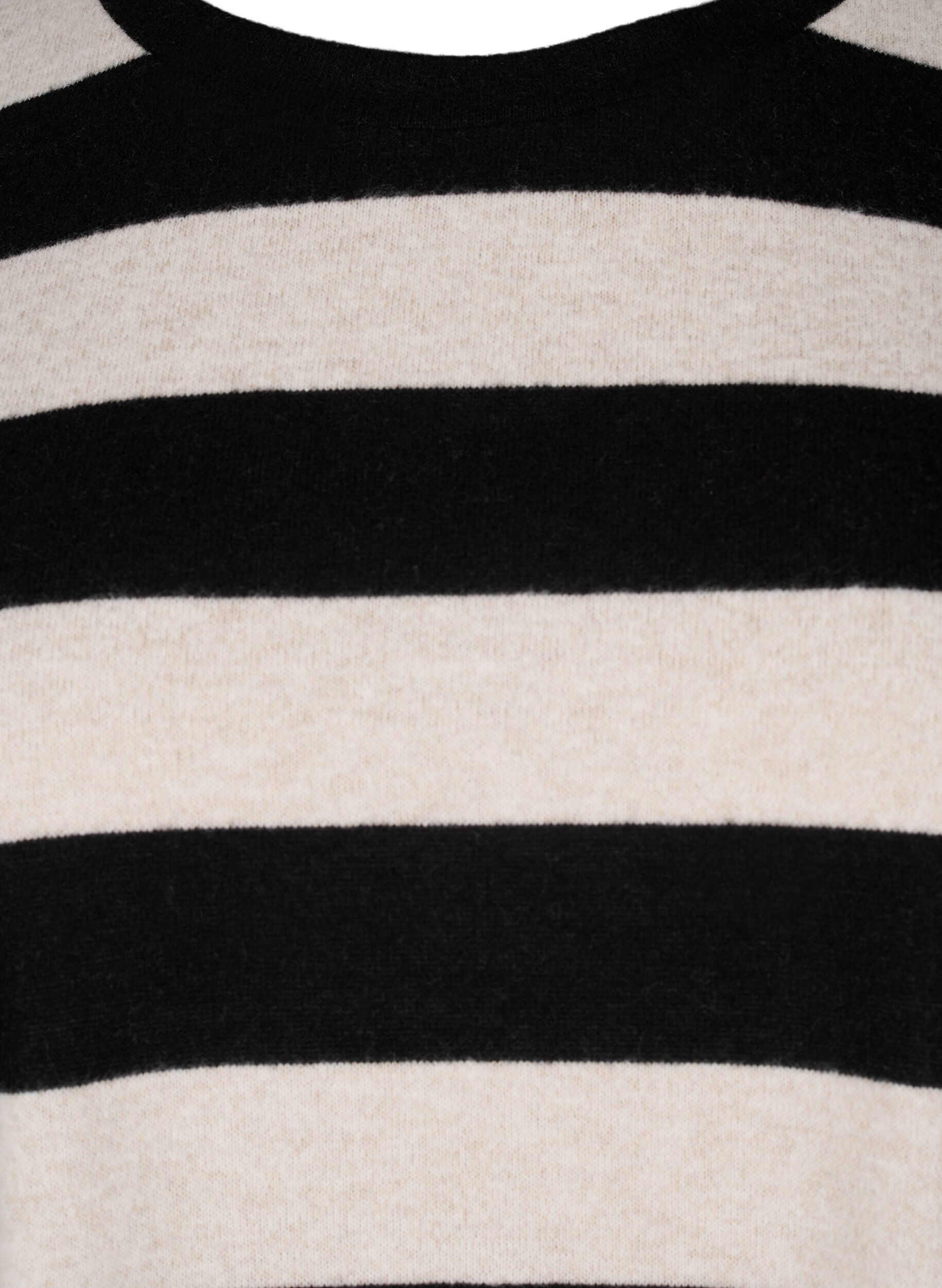 Zizzi Blouse met lange mouwen en strepen, Bl. Beige Mel.Stripe, Packshot image number 2