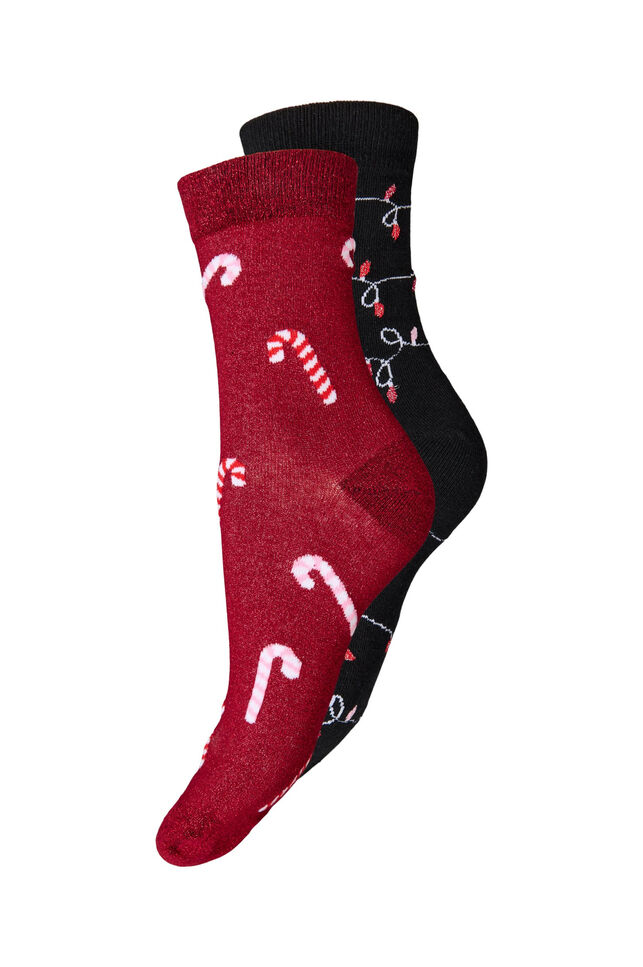 2-pack kerstsokken, Rood, Packshot image number 0