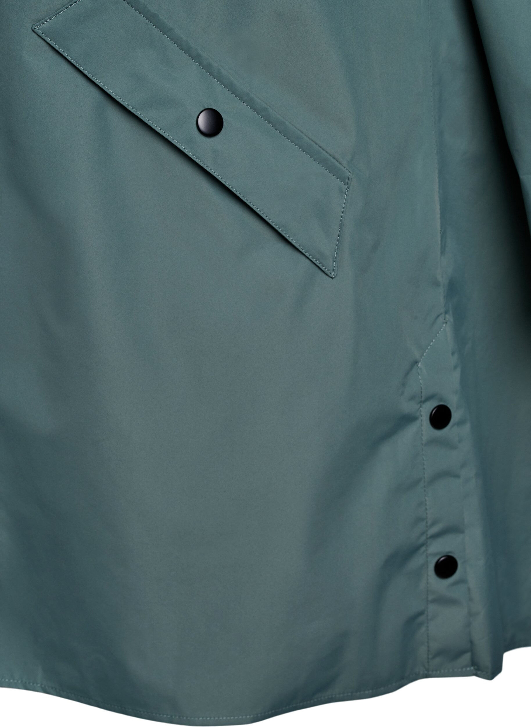 Zizzi Regenjas met zakken en capuchon, Groen, Packshot image number 3