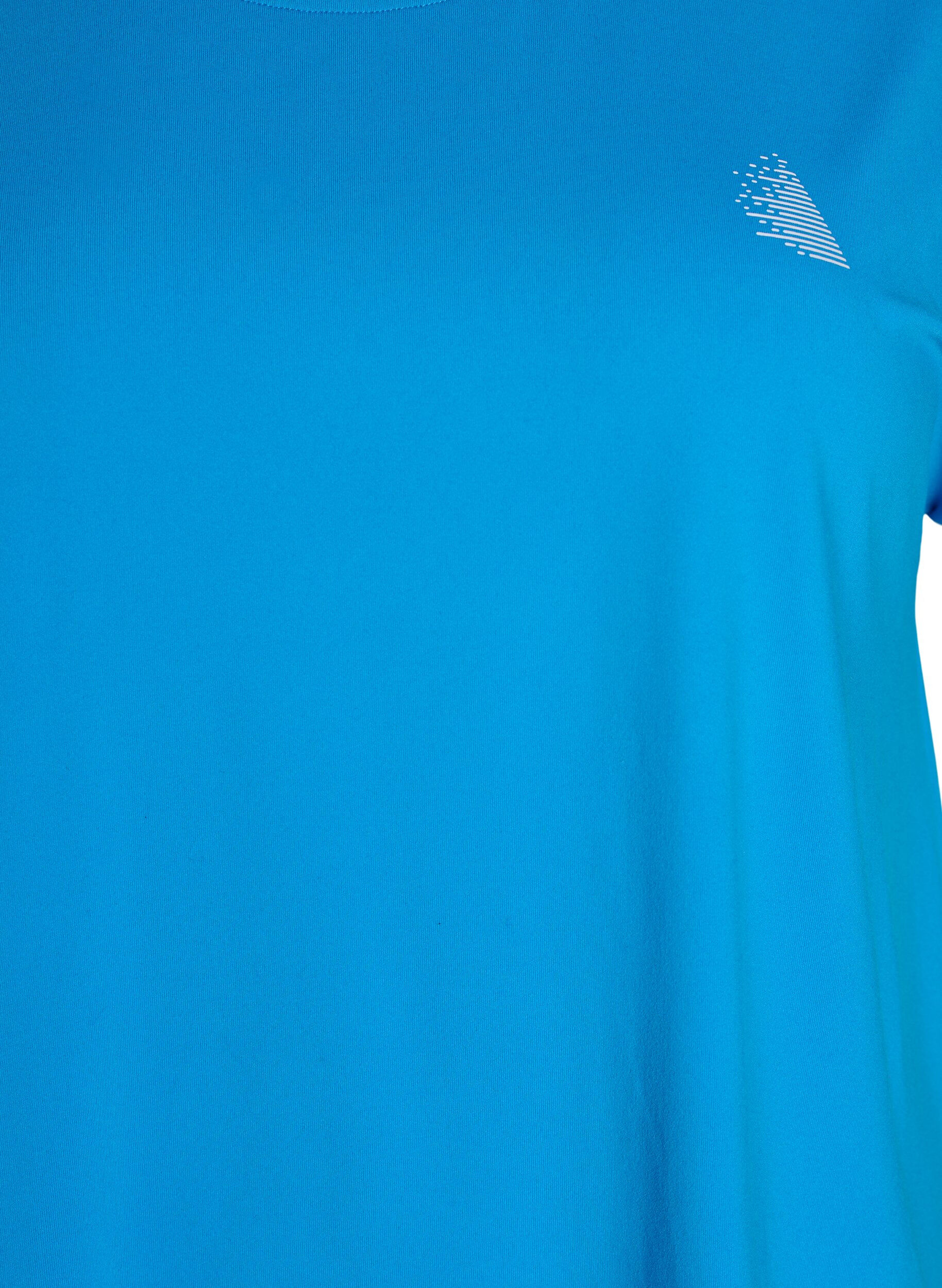 Zizzi Effen gekleurd trainingsshirt, Blauw, Packshot image number 2