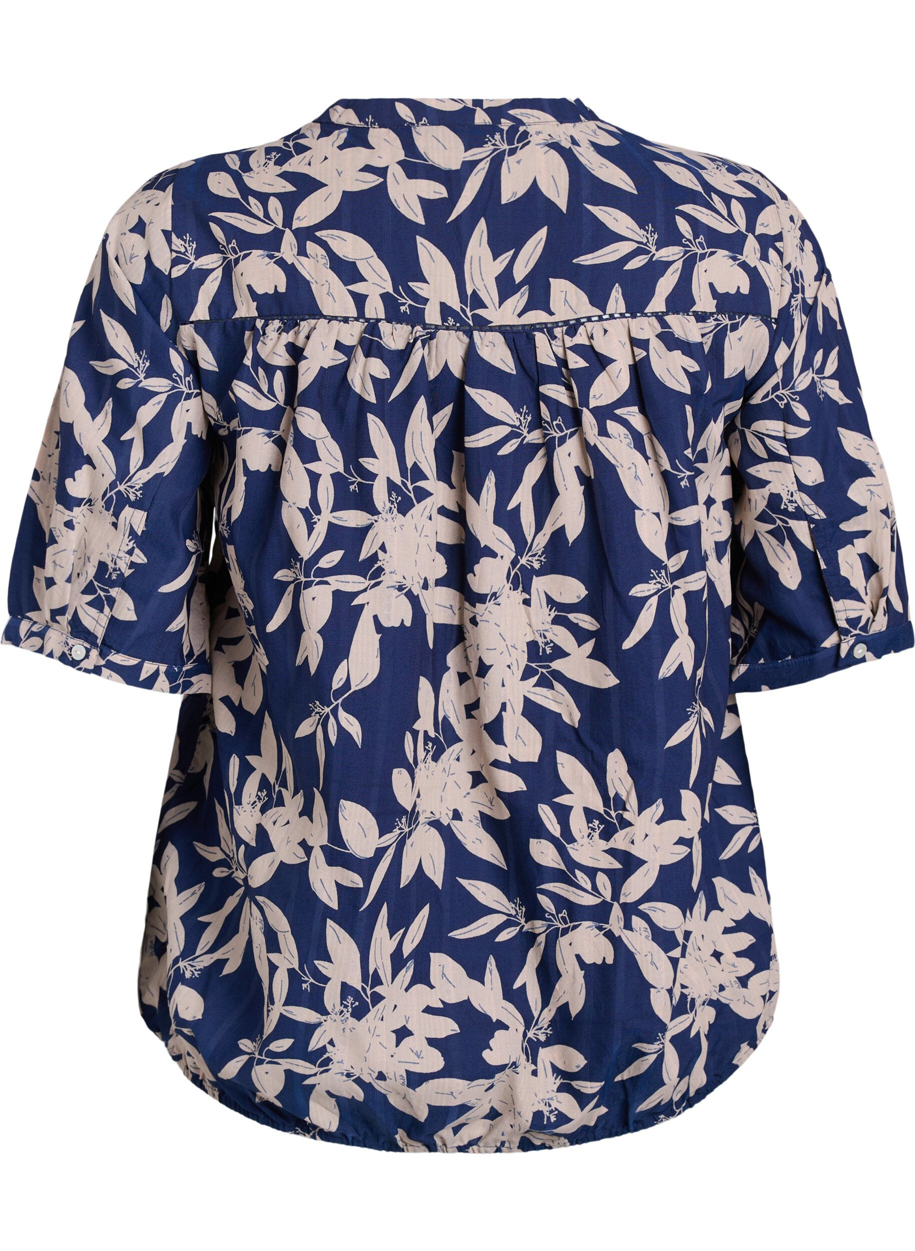 Zizzi Blouse met print en 1/2 mouwen, Blauw, Packshot image number 1
