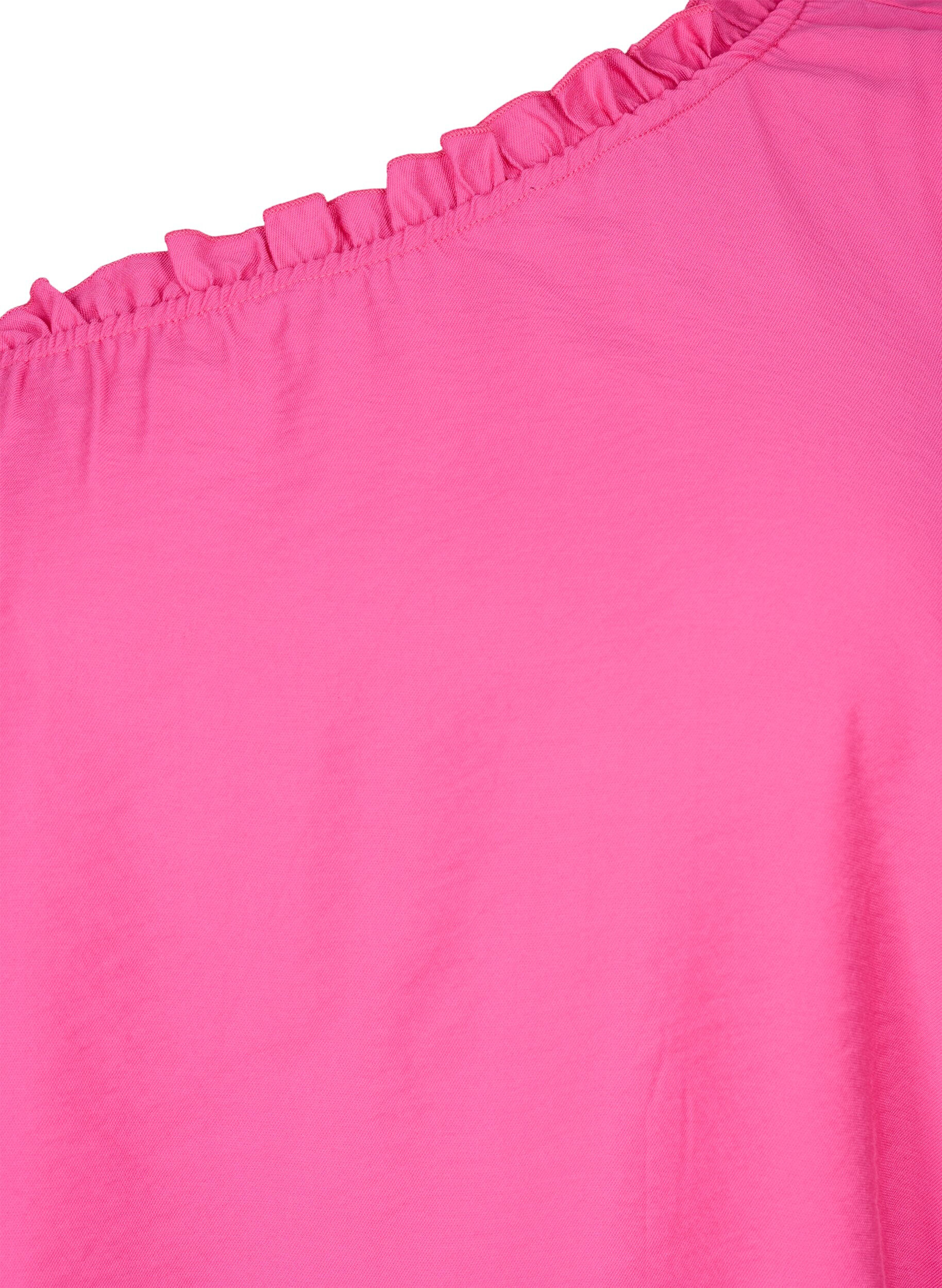 Zizzi One-shoulder blouse in viscose, Roze, Packshot image number 2