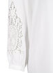Blouse met lange mouwen en gehaakte details, Bright White, Packshot image number 3