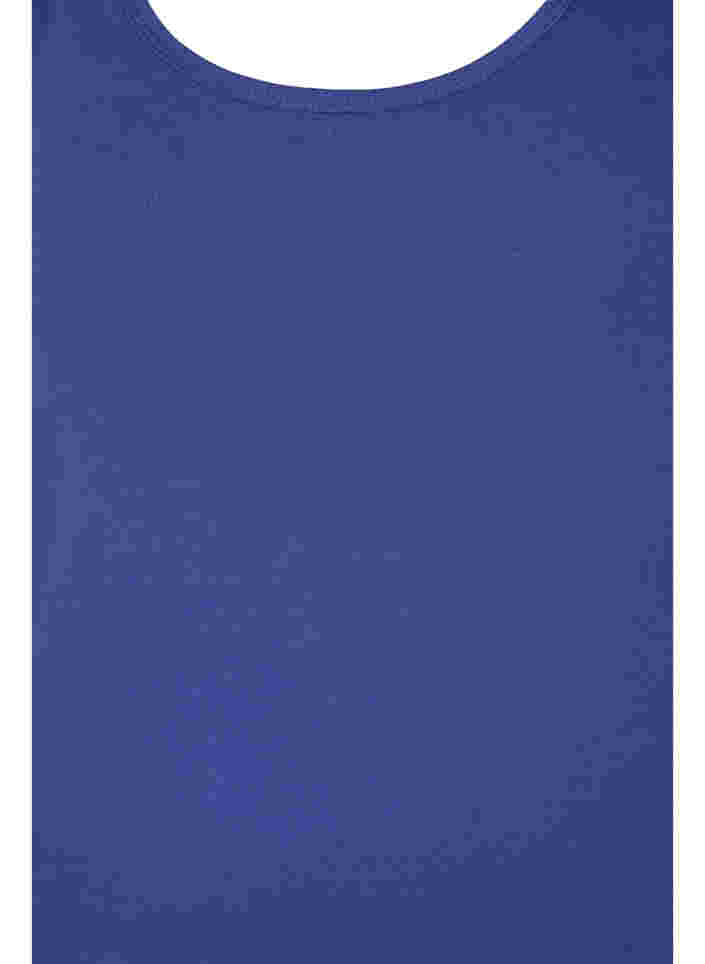 Effen gekleurd basic top in katoen, Deep Cobalt, Packshot image number 2