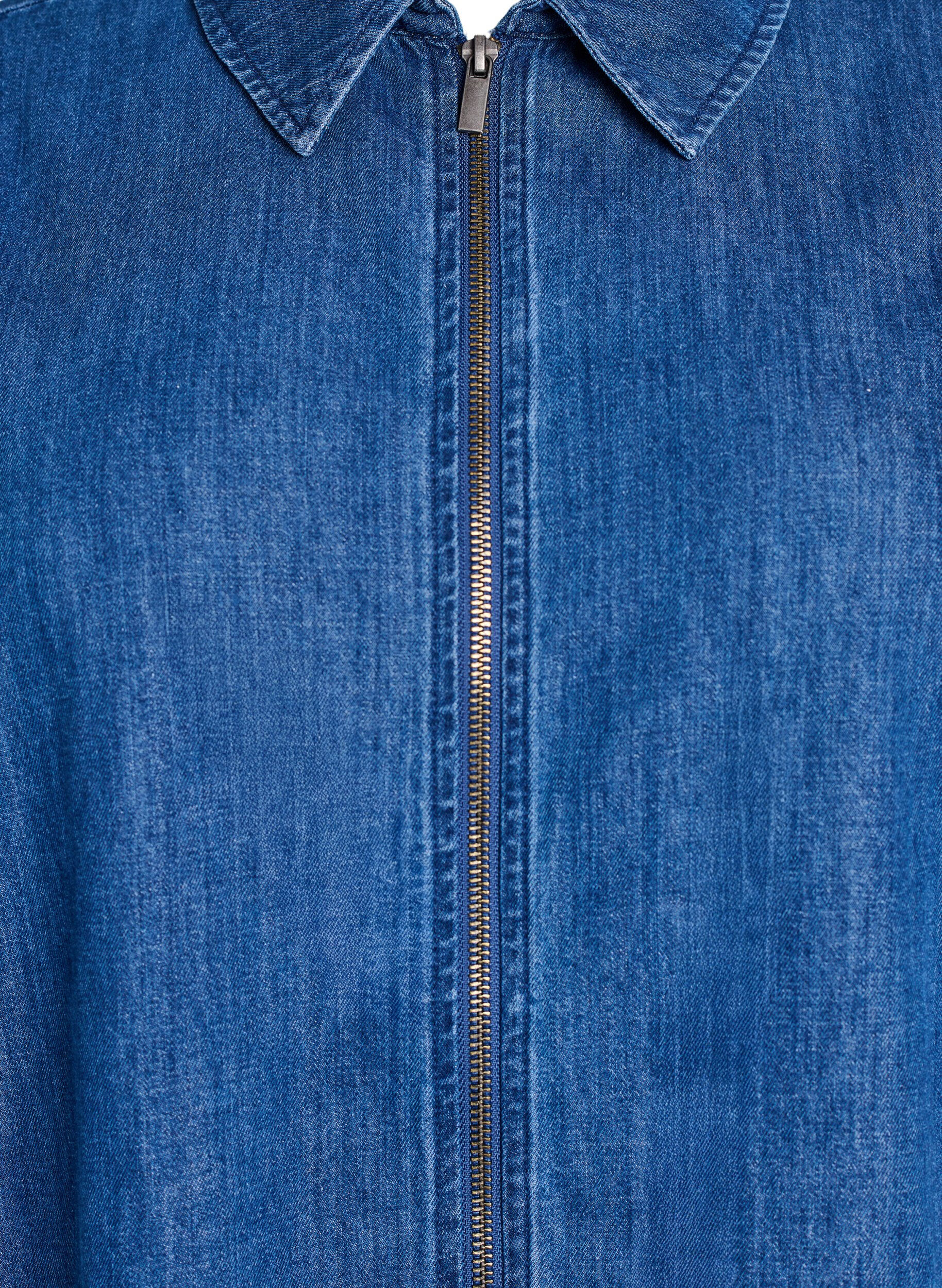 Zizzi Korte denim jurk met rits, Blauw, Packshot image number 2