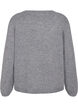 Ruimvallende gebreide blouse met ronde hals, Medium Grey Melange, Packshot image number 1