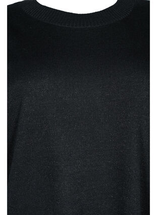 Gebreide jurk met glitter en korte mouwen, Black W/Lurex, Packshot image number 2