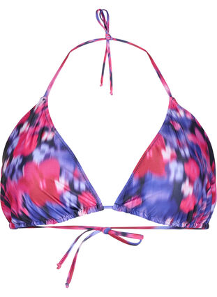 Driehoekige bikinitop met print, Pink Flower AOP, Packshot image number 0