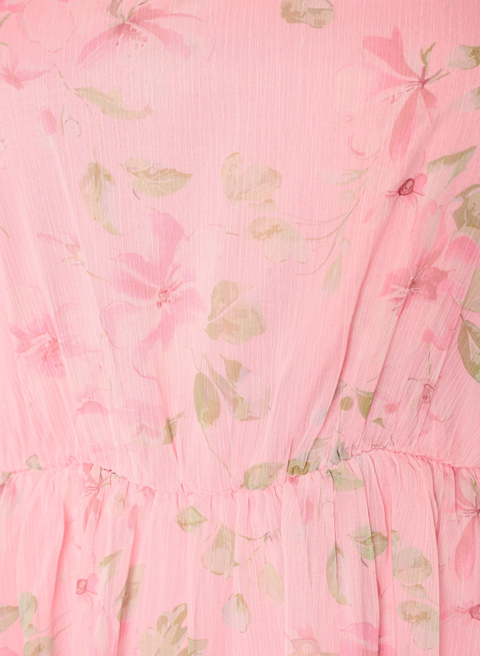 ZizziChiffon feestjurk met lange mouwen, Roze, Packshot image number 2