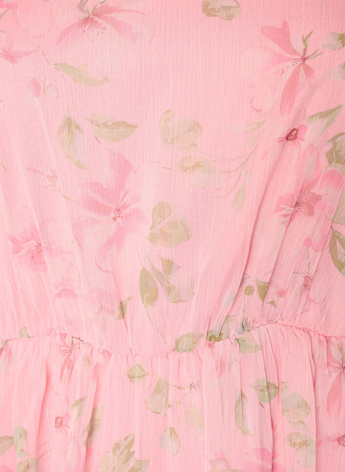 Chiffon feestjurk met lange mouwen, Roze, Packshot image number 2