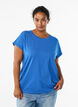 T-shirt met korte mouwen van katoenmix, Blauw, Model image number 0
