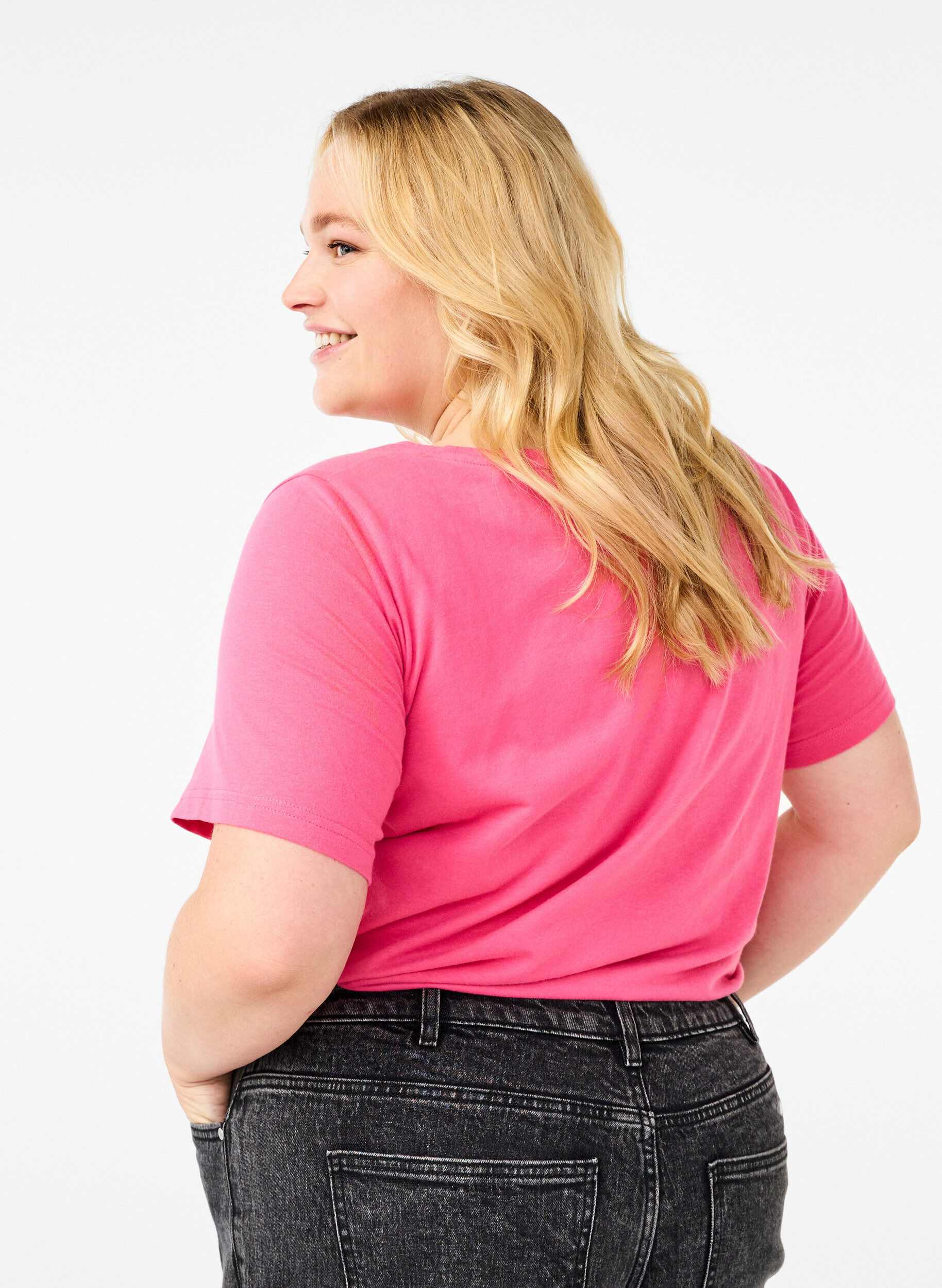 Zizzi FLASH - T-shirt met motief, Roze, Model image number 2