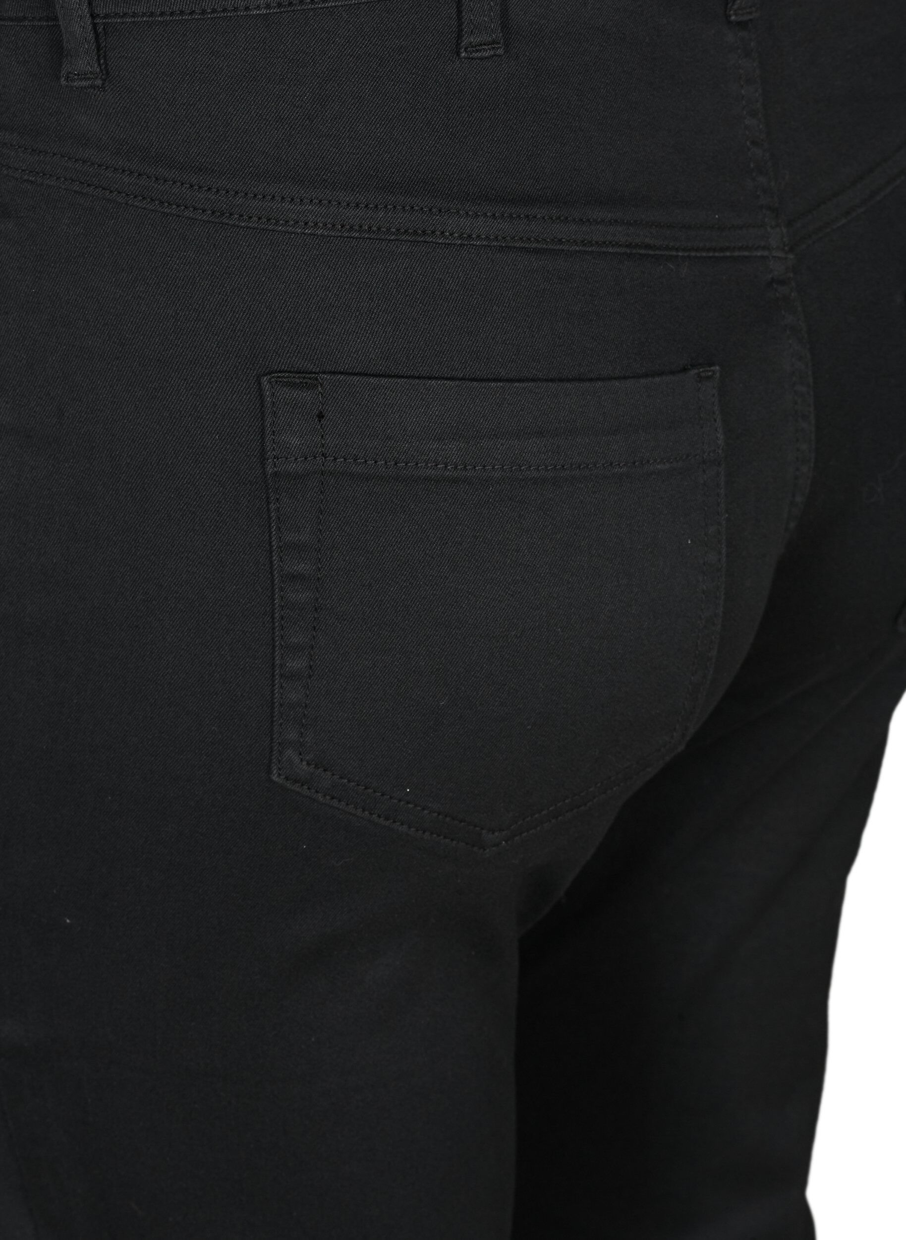 Zizzi Amy capri jeans met hoge taille en super strakke pasvorm, Zwart, Packshot image number 3