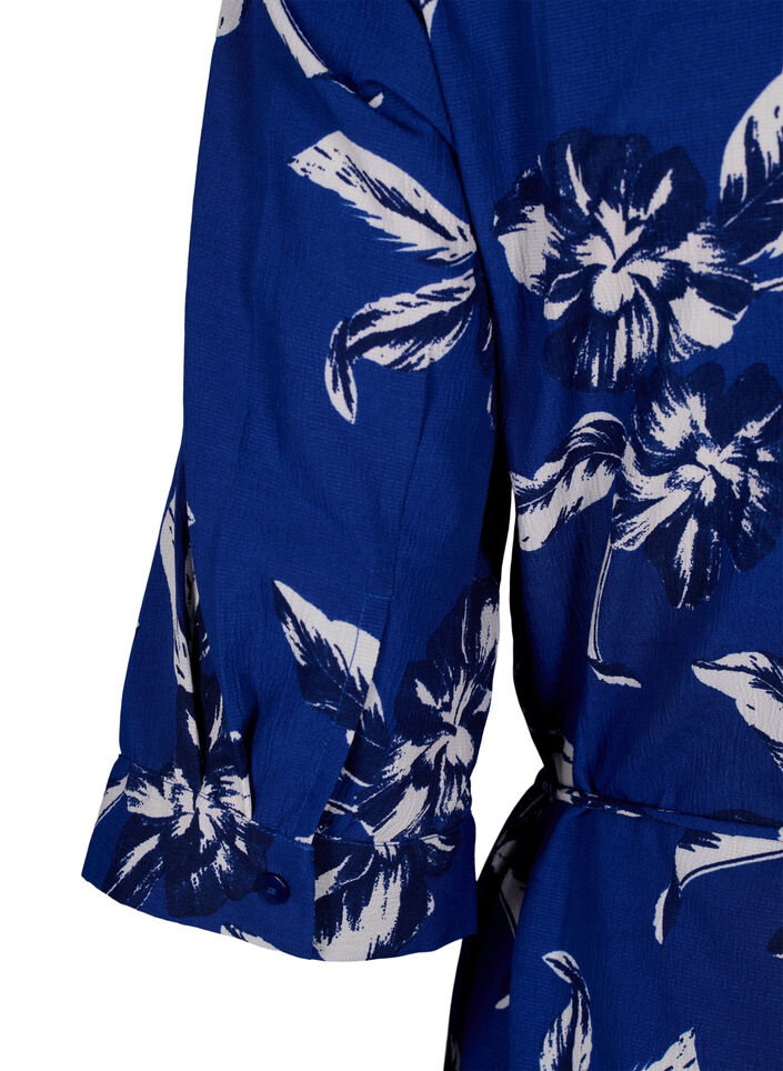 FLASH - Overhemdjurk met bloemenprint, Navy Blazer Flower, Packshot image number 3