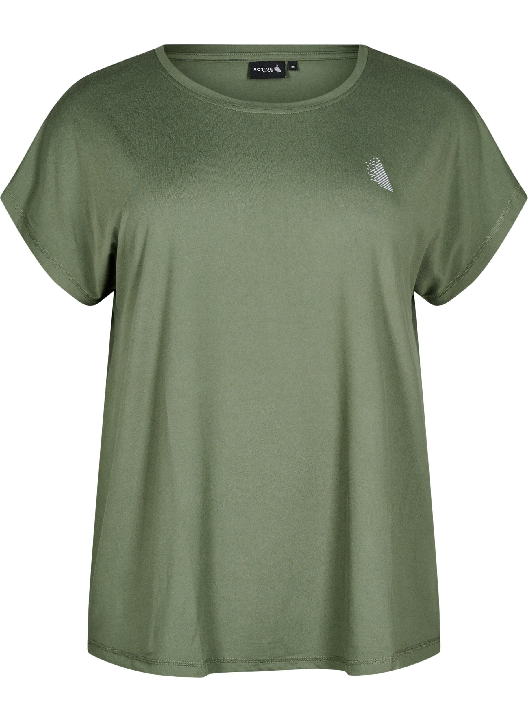 Zizzi Effen gekleurd T-shirt voor sporten, Groen, Packshot image number 0