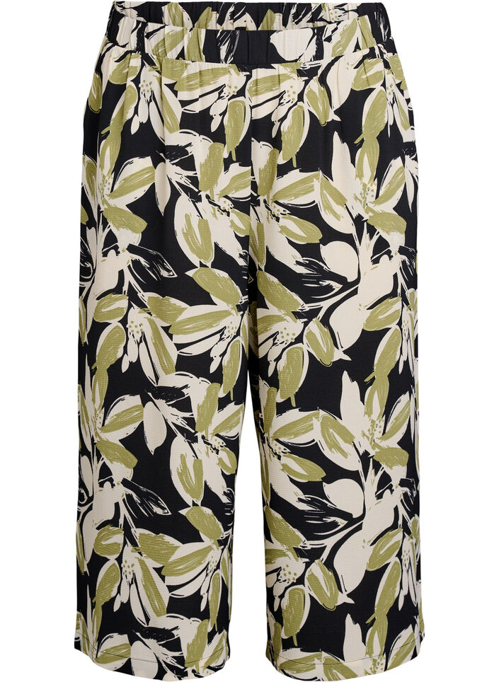 Culotte broek met print, Zwart, Packshot image number 0