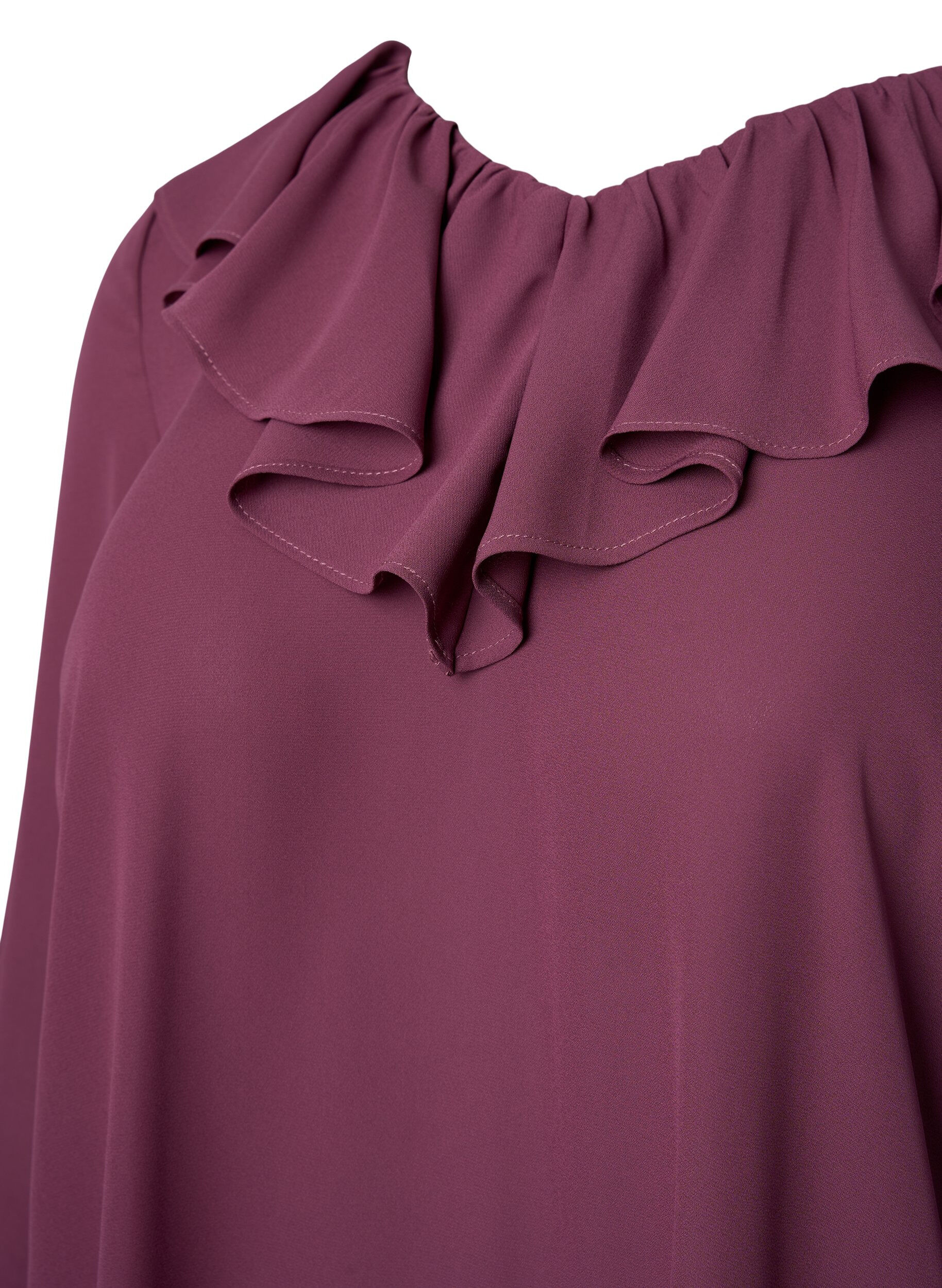 Zizzi  Blouse met ruches en lange mouwen, Renaissance Rose, Packshot image number 2