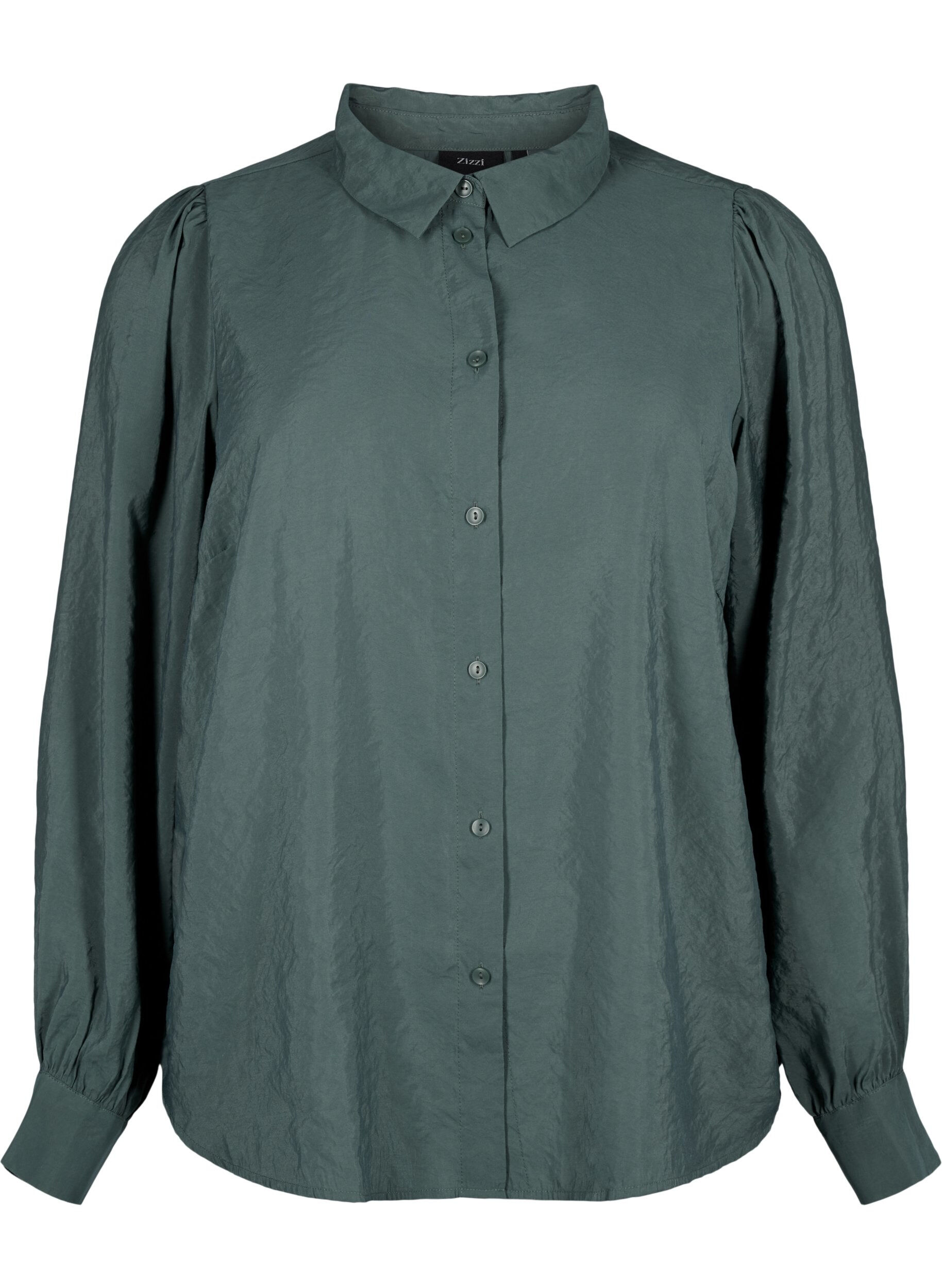 Zizzi Shirt met lange mouwen van Tencel &trade; Modal, Dark Forest, Packshot image number 0