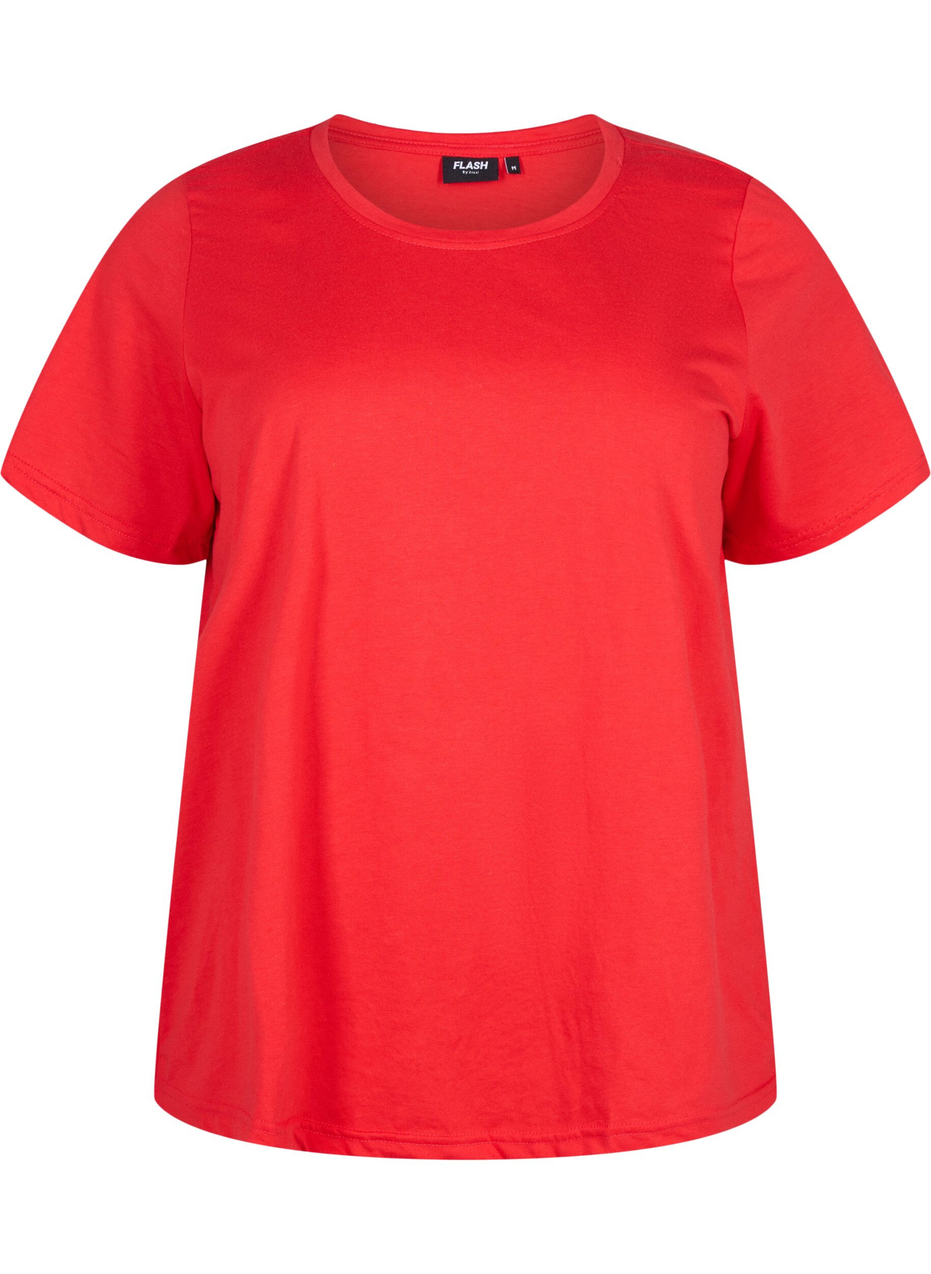 Zizzi FLASH - T-shirt met ronde hals, High Risk Red, Packshot image number 0